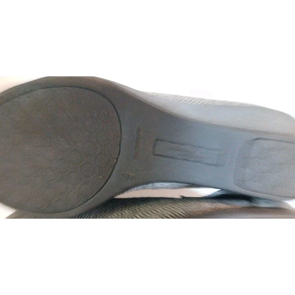 DexFlex Sport Comfort Wedge Gray-Black Plaid Round Buckle Knot  Design  Size-9